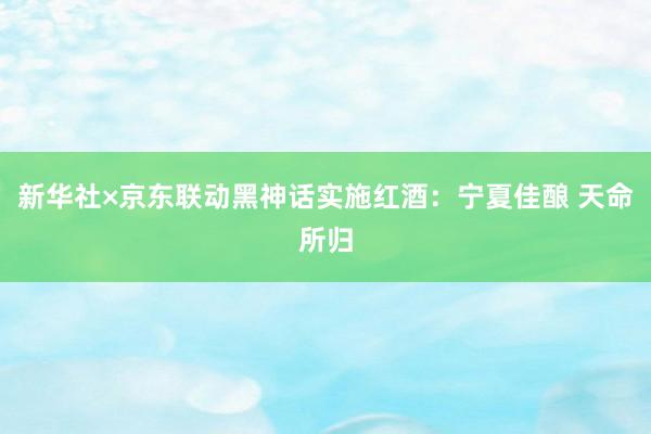 新华社×京东联动黑神话实施红酒:宁夏佳酿 天命所归