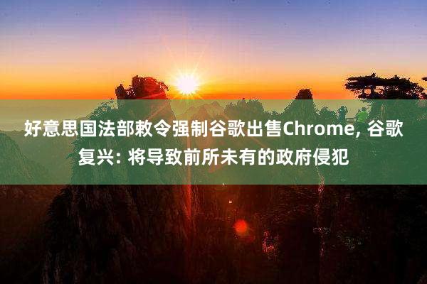 好意思国法部敕令强制谷歌出售Chrome, 谷歌复兴: 将导致前所未有的政府侵犯