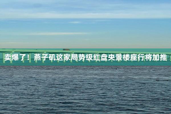卖爆了！燕子矶这家局势级红盘央景楼座行将加推