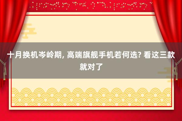 十月换机岑岭期, 高端旗舰手机若何选? 看这三款就对了