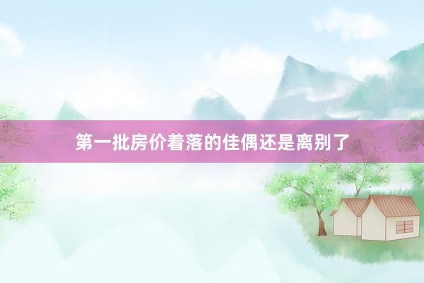 第一批房价着落的佳偶还是离别了